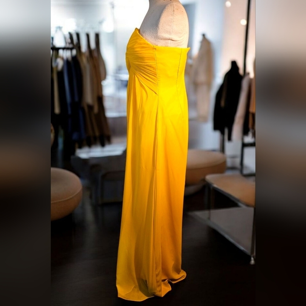 Source Unknown Strapless Yellow Gown - Picture 3 of 7